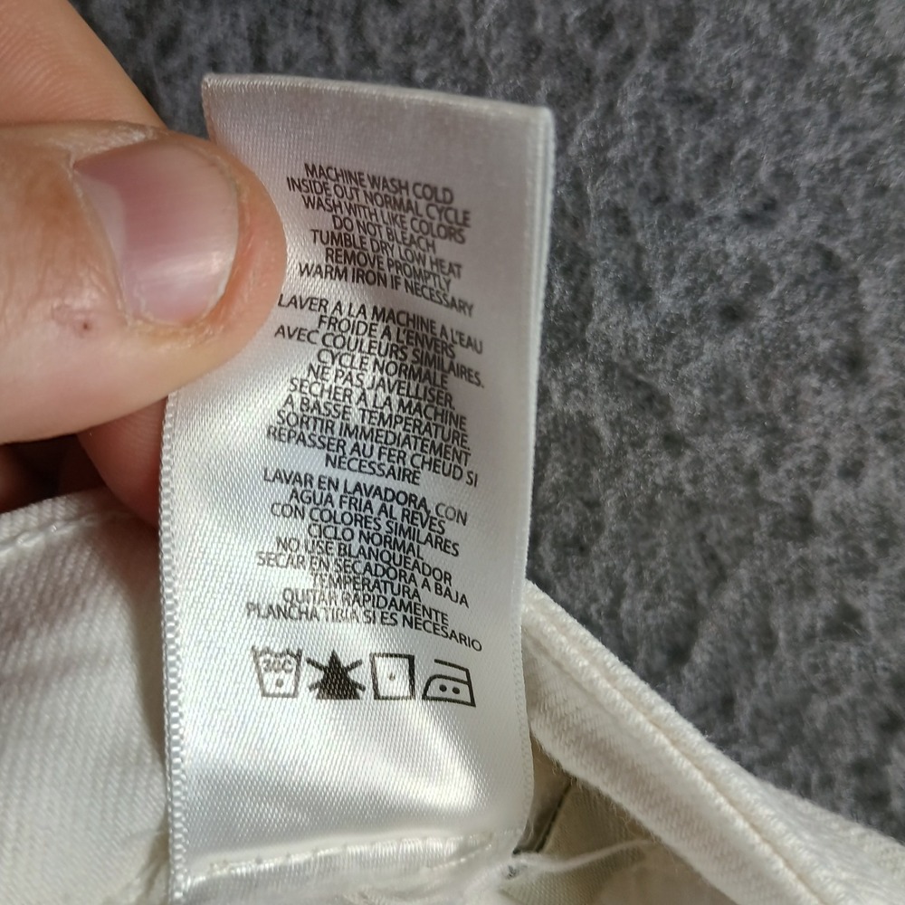 CJ by Cookie Johnson Jeans Women 8 29x30 White Mid Rise Pockets Logo Made In USA - Picture 6 of 12